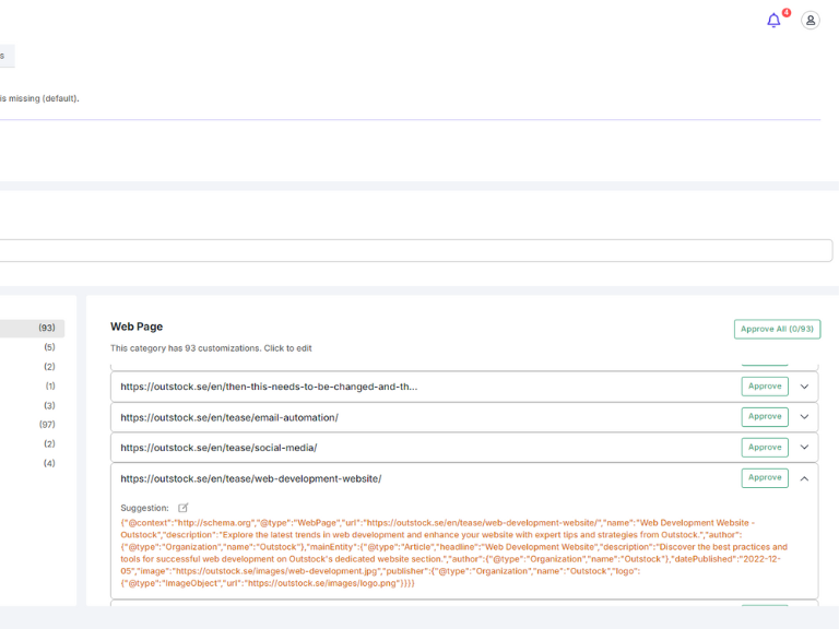 Modifying schema markups